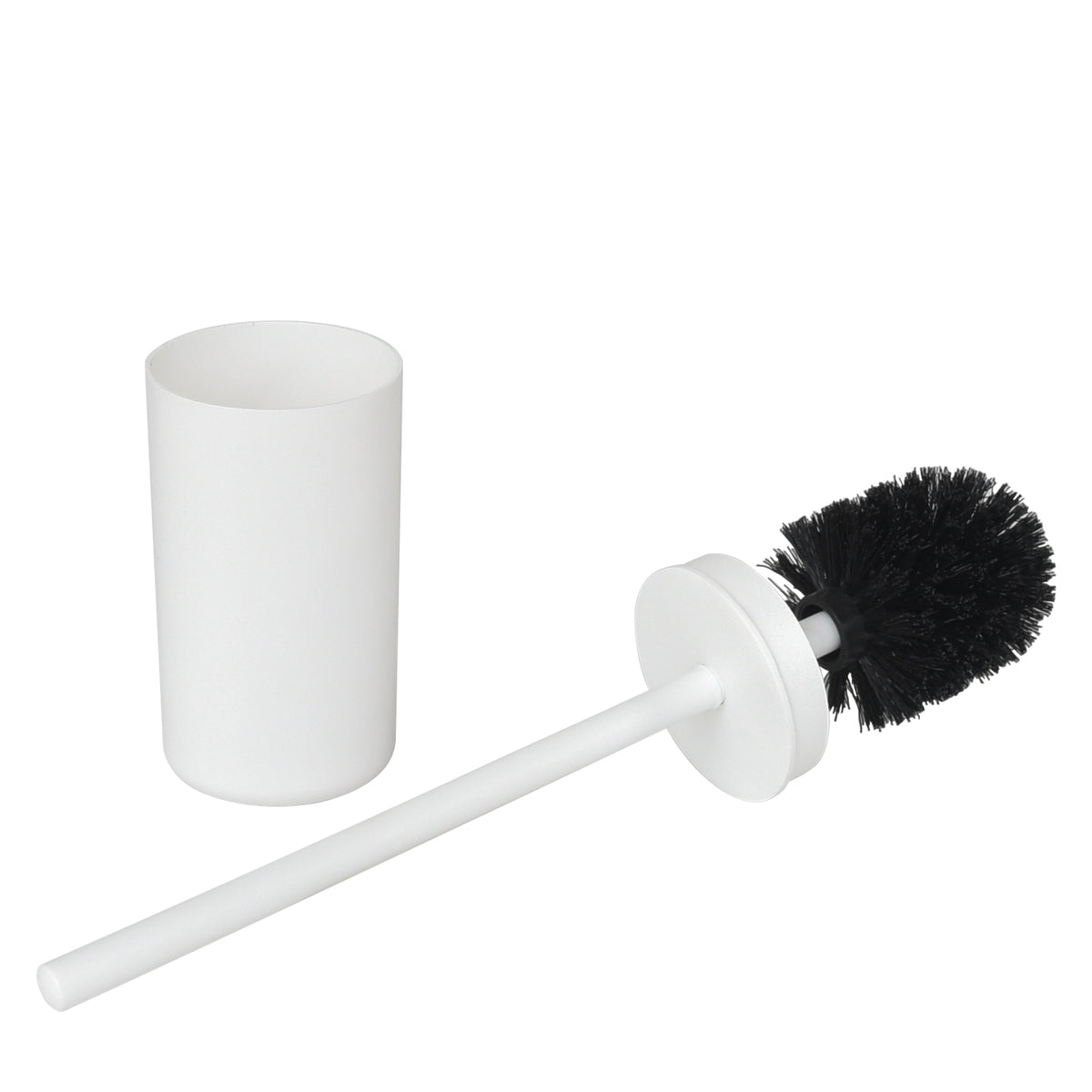 Mainstays Basics Plastic Toilet Brush and Holder Set, White